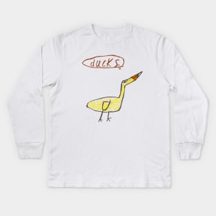 kids art ducks Kids Long Sleeve T-Shirt